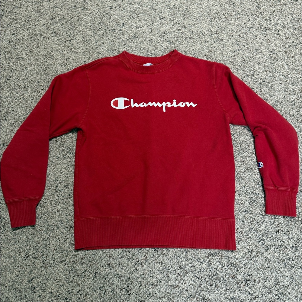 Champion Men's Vibrant Red Crewneck Sweater